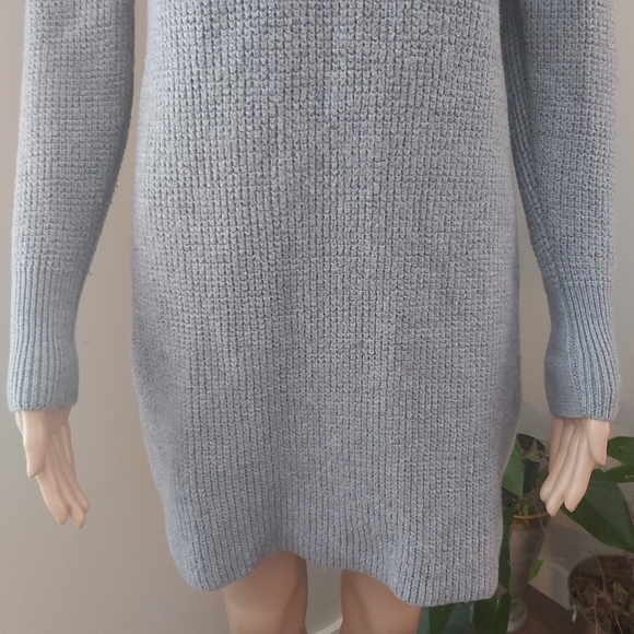 Aritzia Wilfred Free gray merino wool turtleneck knit sweater dress long line - Picture 3 of 14